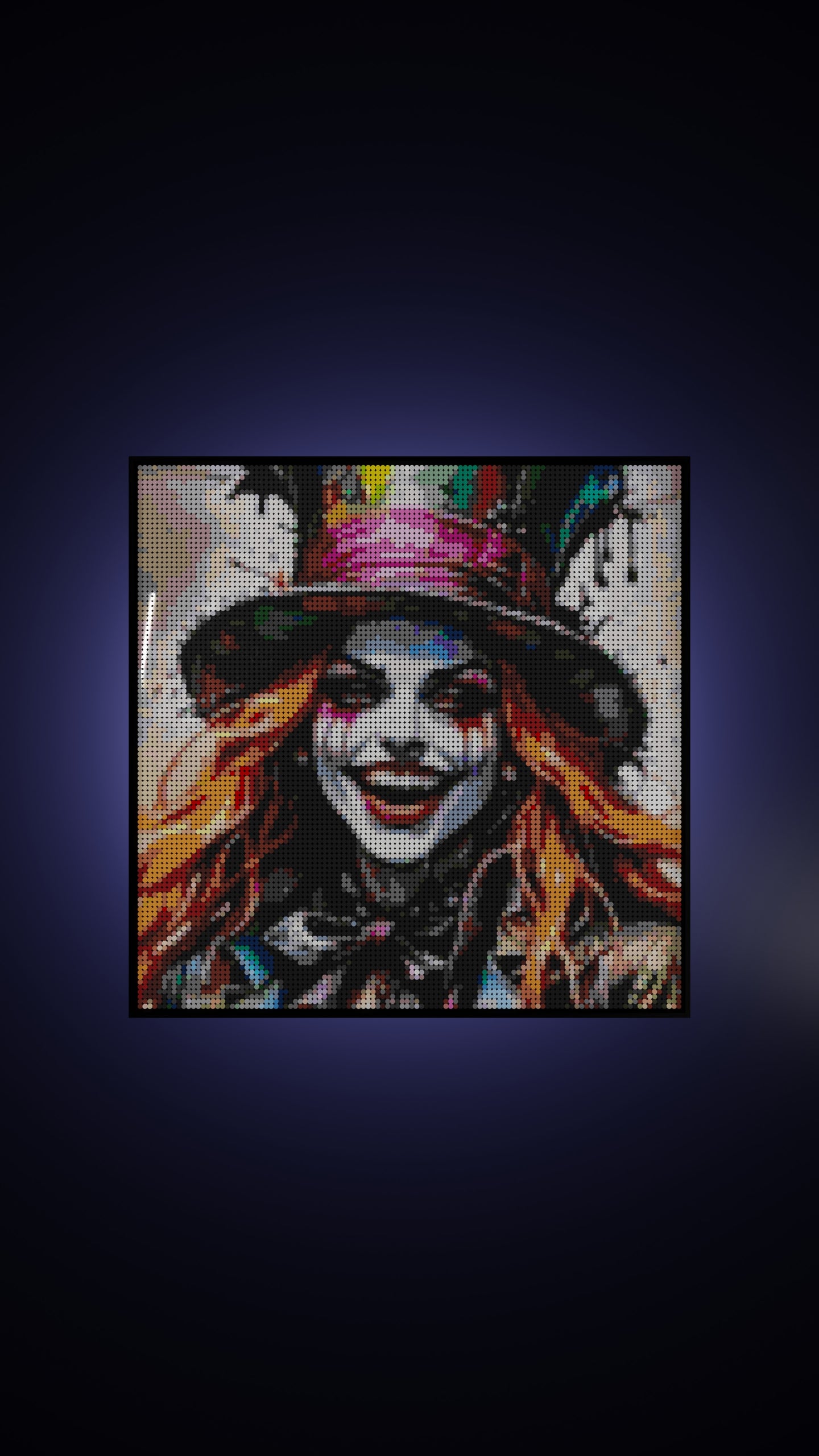 The Mad Hattress LEGO® Style mosaic pixel art design for display